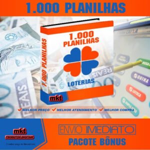 kit loterias 1000 planilhas de loterias envio gratis